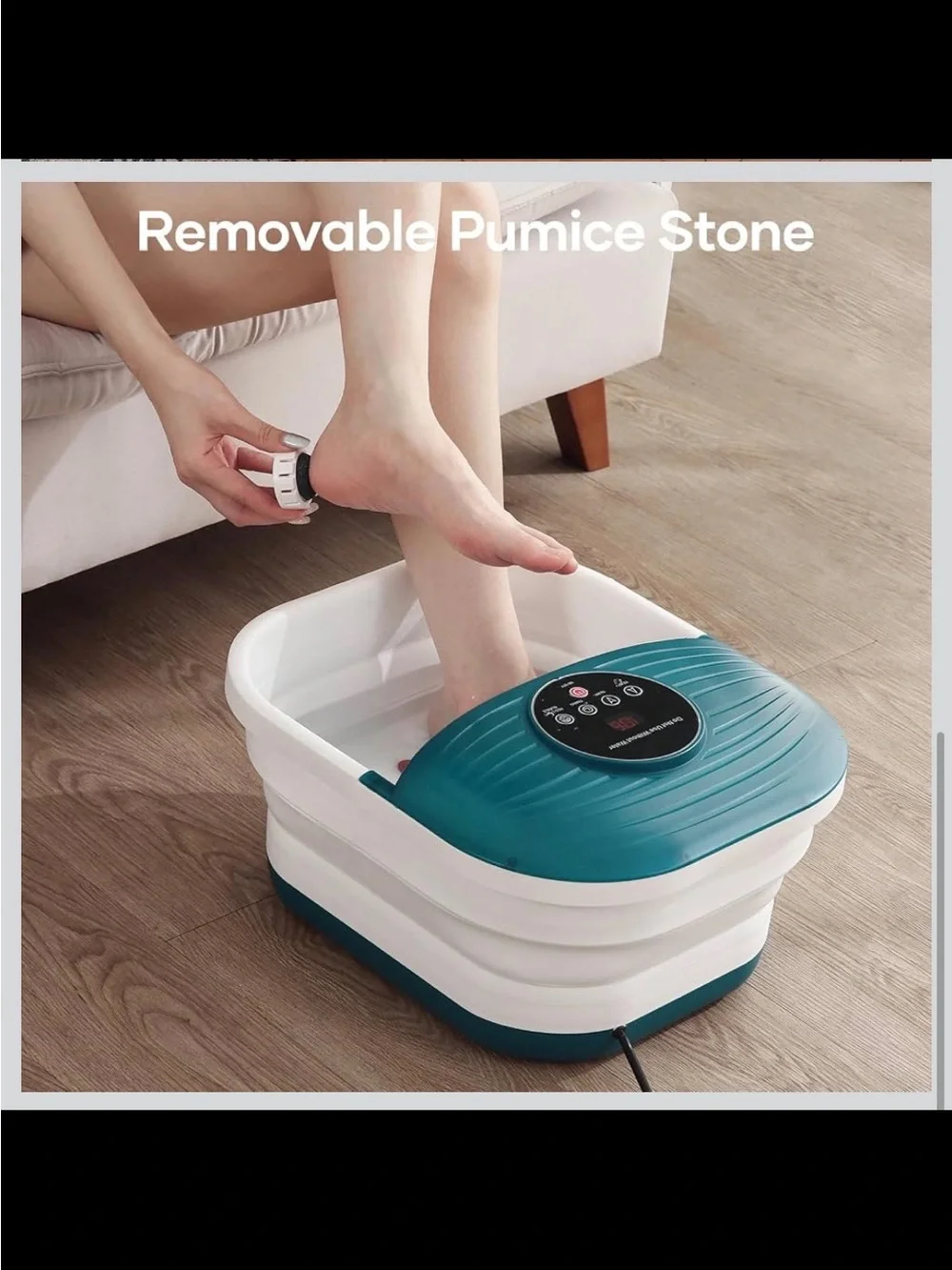CURECURE Collapsible Foot Spa Massager - Heat, Bubbles & Timer - New in Box